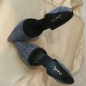 Qupid silver studded heels dressy